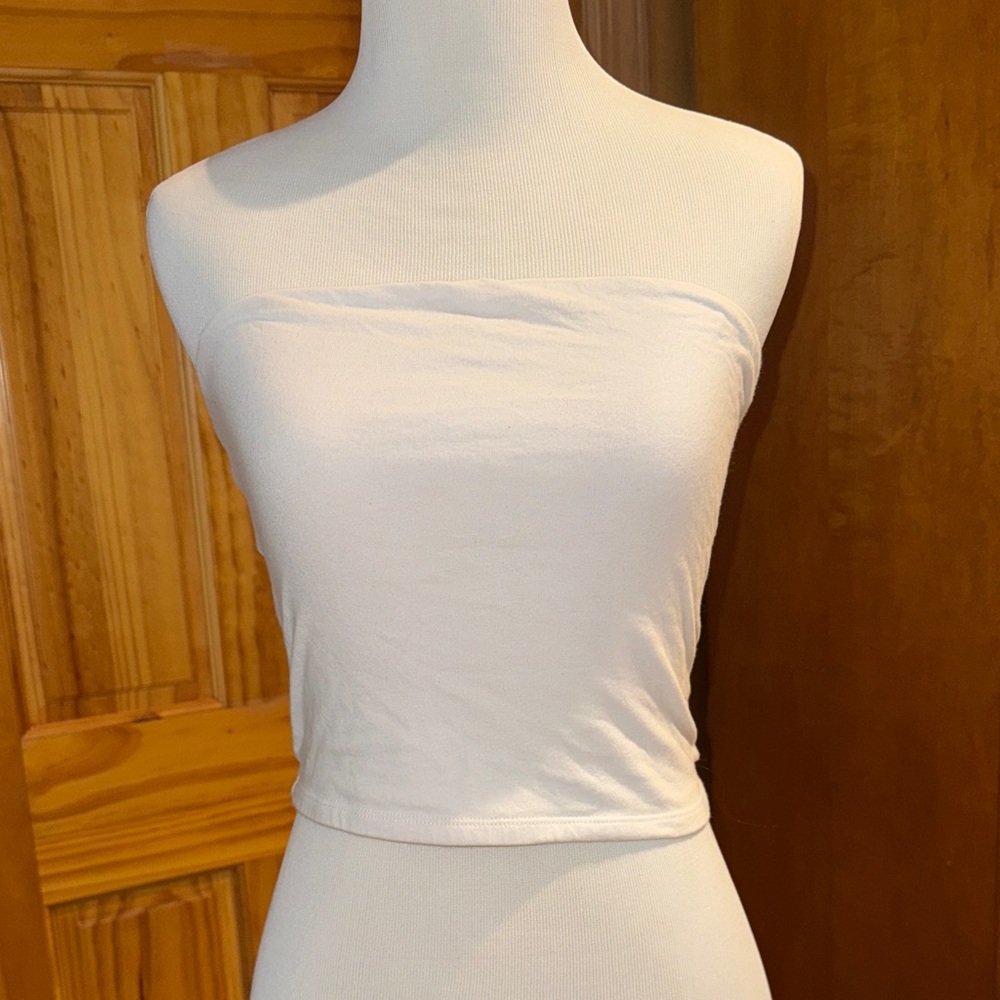 Garage White Tube Top
